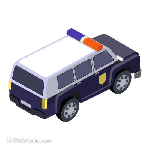 2.5D卡通藍(lán)色面包警車 從創(chuàng)意概念到插畫(huà)實(shí)現(xiàn)